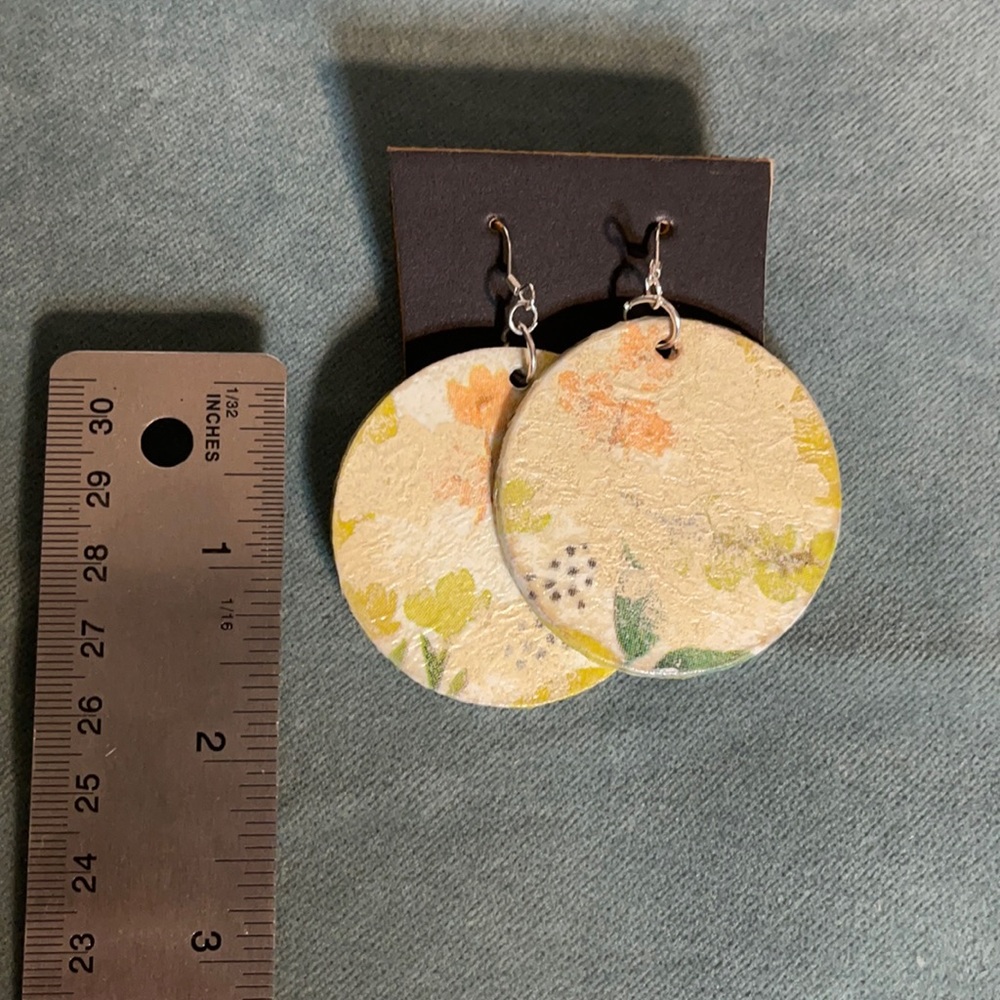Handmade wood & paper earrings